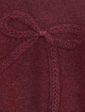 Maglione in maglia con fiocco in maglia a trecce sul davanti