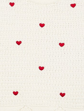 Maglione in maglia con ricami a \'cuori\'