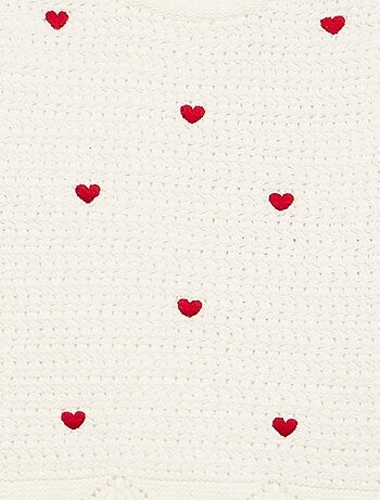 Maglione in maglia con ricami a 'cuori'
