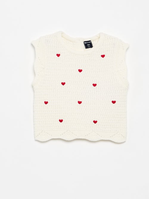 Maglione in maglia con ricami a \'cuori\' - Kiabi