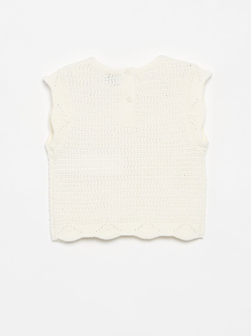 Maglione in maglia con ricami a \'cuori\' Bianco - Kiabi