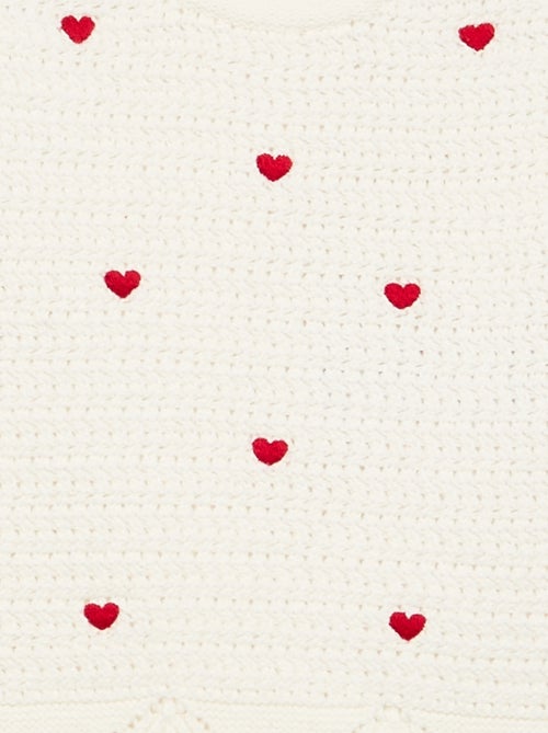 Maglione in maglia con ricami a \'cuori\' - Kiabi