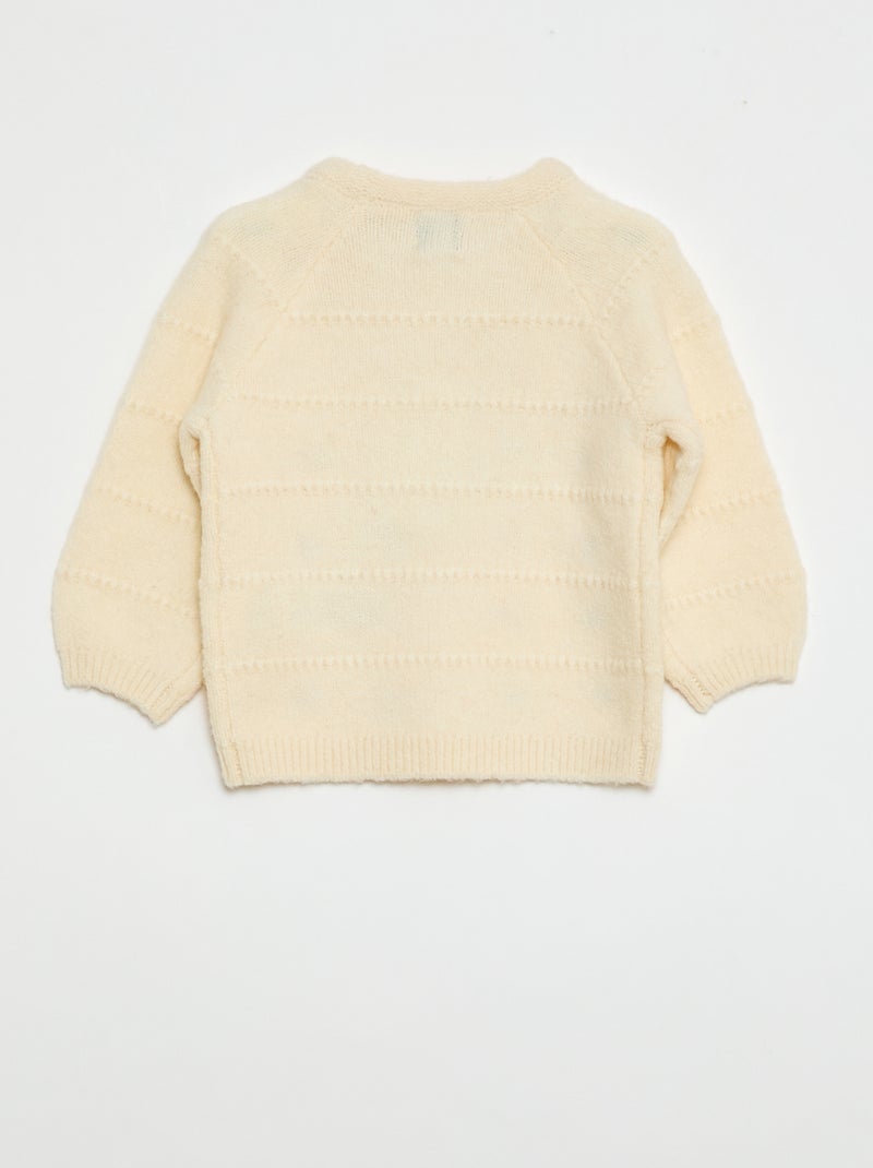 Maglione in maglia con ricami Beige - Kiabi