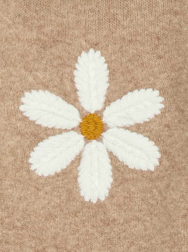 Maglione in maglia con ricamo Beige - Kiabi