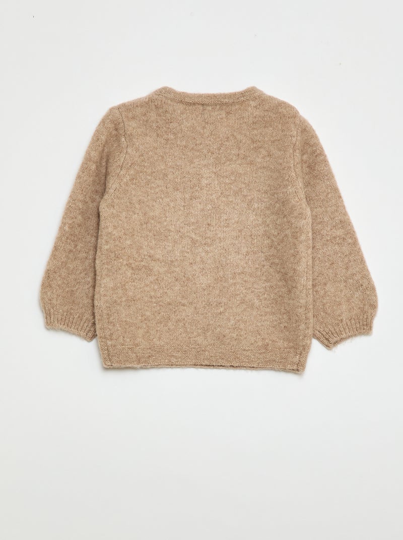 Maglione in maglia con ricamo Beige - Kiabi