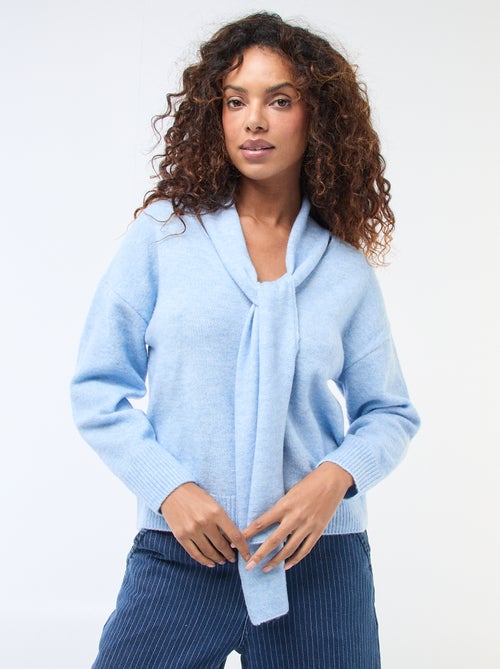 Maglione in maglia con sciarpa a punto grosso - Kiabi