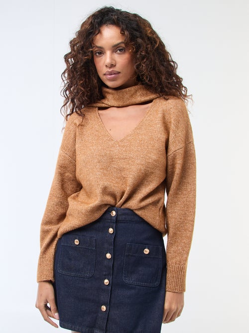 Maglione in maglia con sciarpa a punto grosso - Kiabi