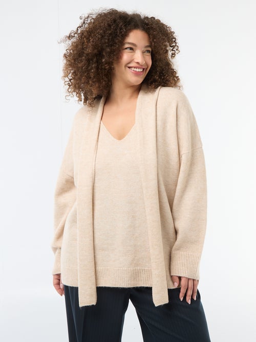 Maglione in maglia con sciarpa integrata - Kiabi
