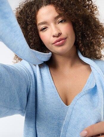 Maglione in maglia con sciarpa integrata