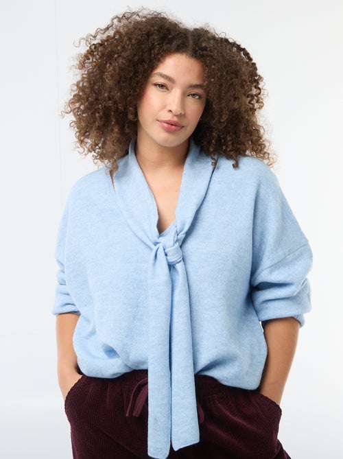 Maglione in maglia con sciarpa integrata - Kiabi