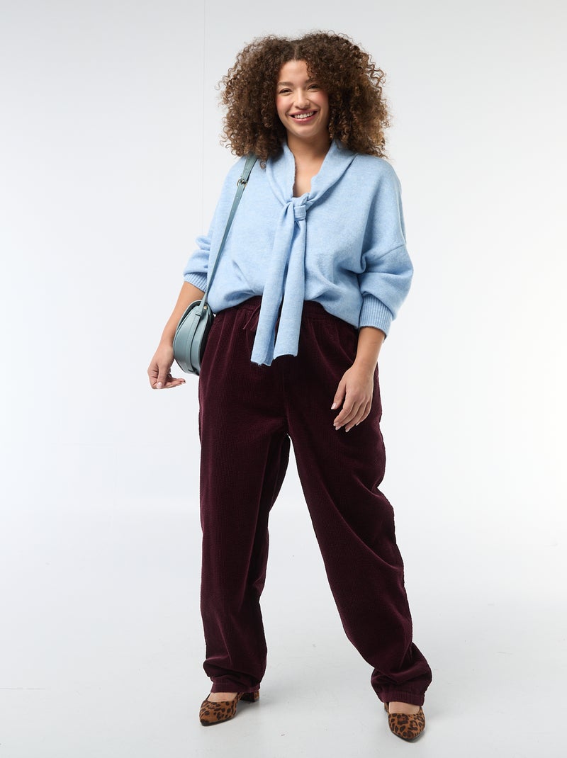 Maglione in maglia con sciarpa integrata Blu - Kiabi