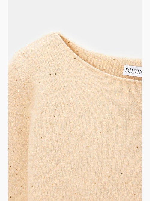 Maglione in maglia con scollo a barca e paillettes dilvin - Kiabi Maglione in maglia con scollo a barca e paillettes dilvin - Kiabi