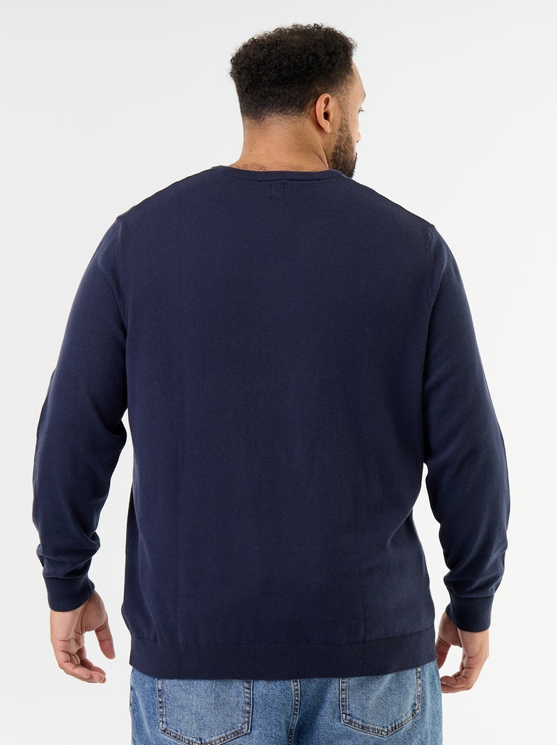 Maglione in maglia con scollo a V Blu - Kiabi