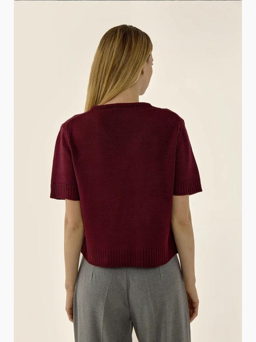 Maglione in maglia con scollo a v e maniche corte hiccup - Kiabi Maglione in maglia con scollo a v e maniche corte hiccup - Kiabi
