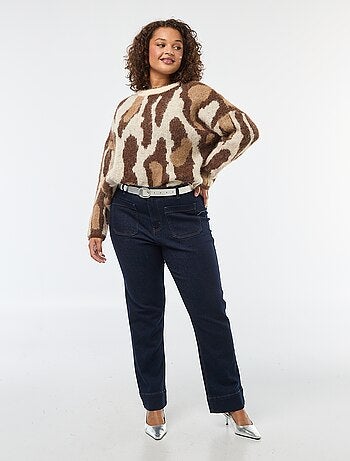 Maglione in maglia con stampa animalier