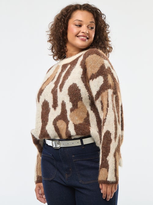 Maglione in maglia con stampa animalier - Kiabi