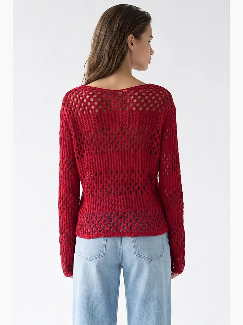 Maglione in maglia da donna mixray Rosso bordeaux - Kiabi