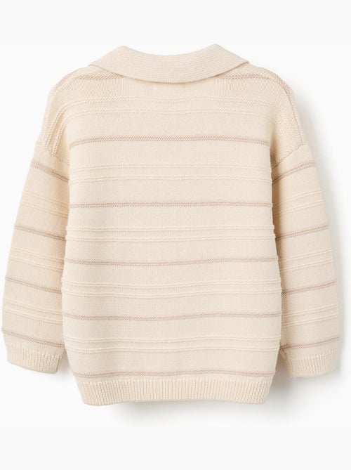 Maglione in maglia di cotone con colletto polo - Kiabi