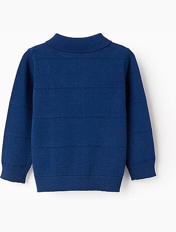 Maglione in maglia di cotone con linee in rilievo