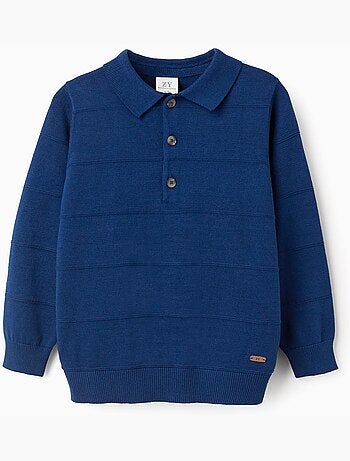 Maglione in maglia di cotone con linee in rilievo