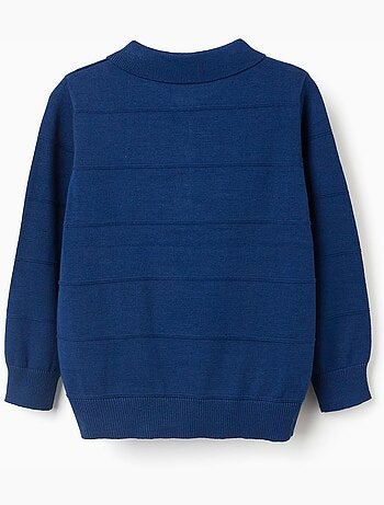 Maglione in maglia di cotone con linee in rilievo