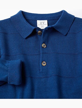 Maglione in maglia di cotone con linee in rilievo