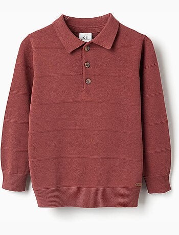 Maglione in maglia di cotone con linee in rilievo