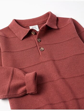 Maglione in maglia di cotone con linee in rilievo