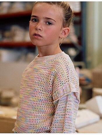 Maglione in maglia di cotone con volant