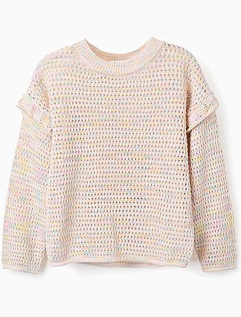 Maglione in maglia di cotone con volant