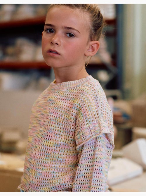 Maglione in maglia di cotone con volant - Kiabi