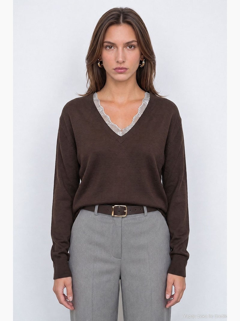 Maglione in maglia donna dilvin Marrone - Kiabi
