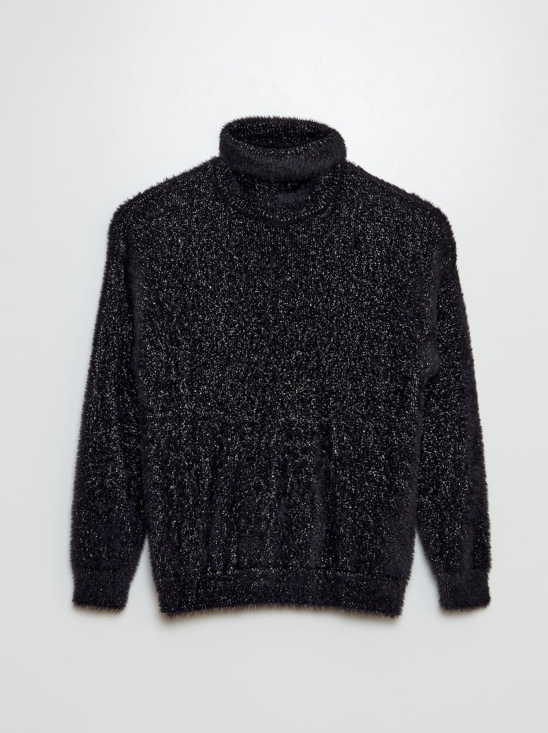 Maglione in maglia effetto pelo NERO - Kiabi