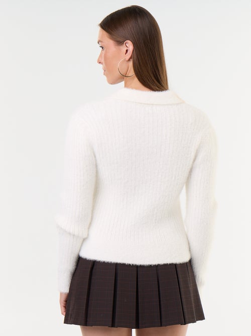 Maglione in maglia effetto peluche con collo polo - Kiabi