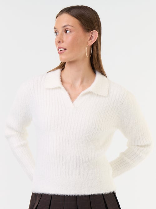 Maglione in maglia effetto peluche con collo polo - Kiabi