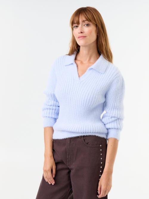 Maglione in maglia effetto peluche con collo polo - Kiabi