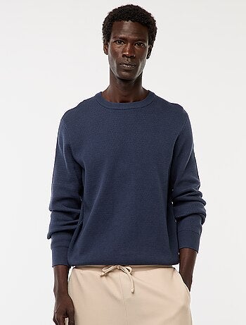 Maglione in maglia fantasia con collo rotondo