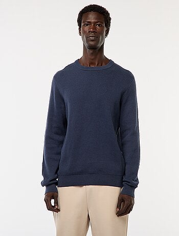 Maglione in maglia fantasia con collo rotondo