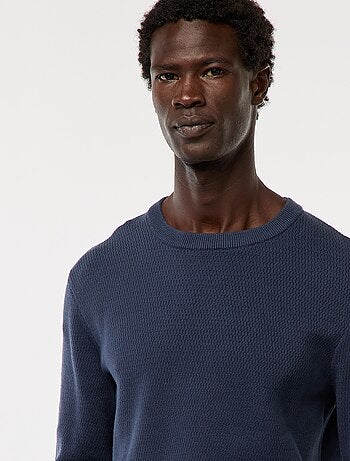 Maglione in maglia fantasia con collo rotondo