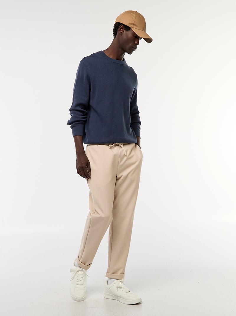 Maglione in maglia fantasia a girocollo Blu - Kiabi