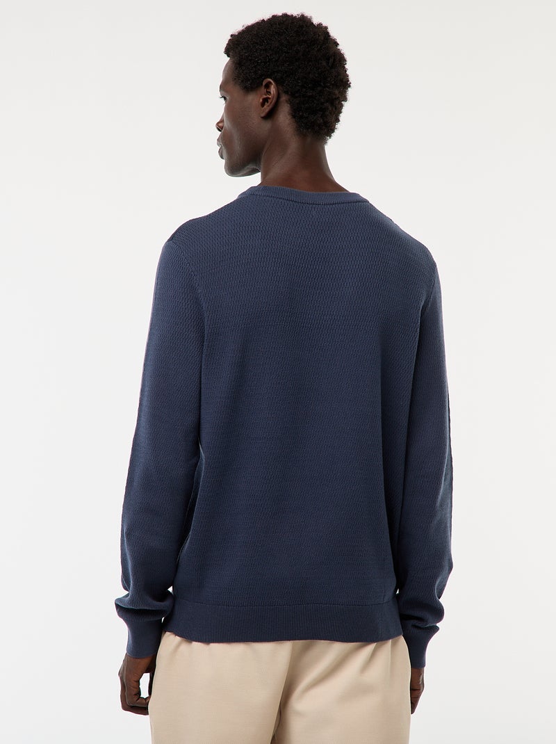 Maglione in maglia fantasia a girocollo Blu - Kiabi