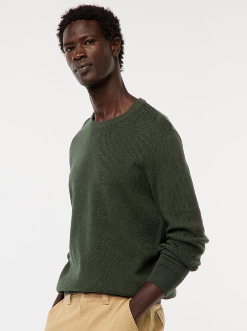 Maglione in maglia fantasia a girocollo - Kiabi