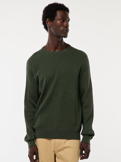 Maglione in maglia fantasia a girocollo - Kiabi