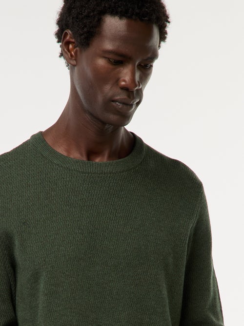 Maglione in maglia fantasia a girocollo - Kiabi