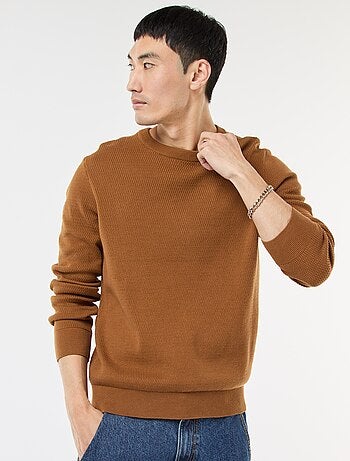 Maglione in maglia fantasia con collo rotondo