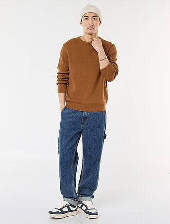 Maglione in maglia fantasia con collo rotondo