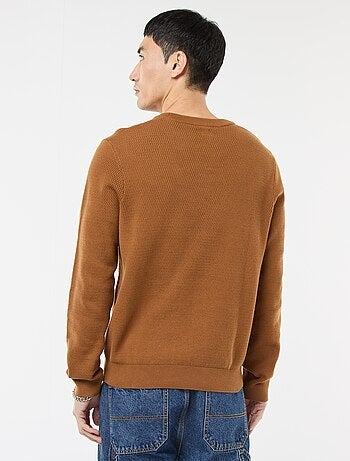 Maglione in maglia fantasia con collo rotondo