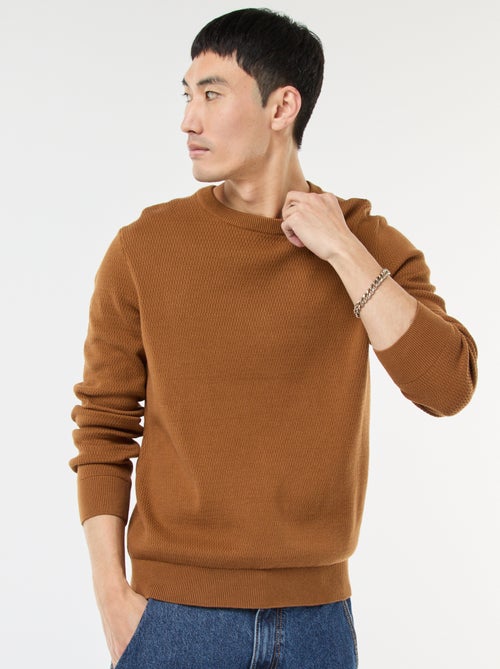 Maglione in maglia fantasia a girocollo - Kiabi Maglione in maglia fantasia a girocollo - Kiabi