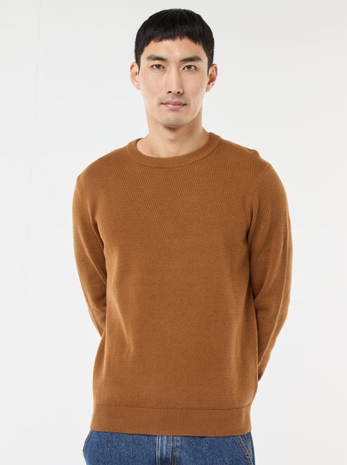 Maglione in maglia fantasia a girocollo - Kiabi Maglione in maglia fantasia a girocollo - Kiabi