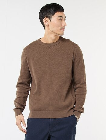 Maglione in maglia fantasia con collo rotondo